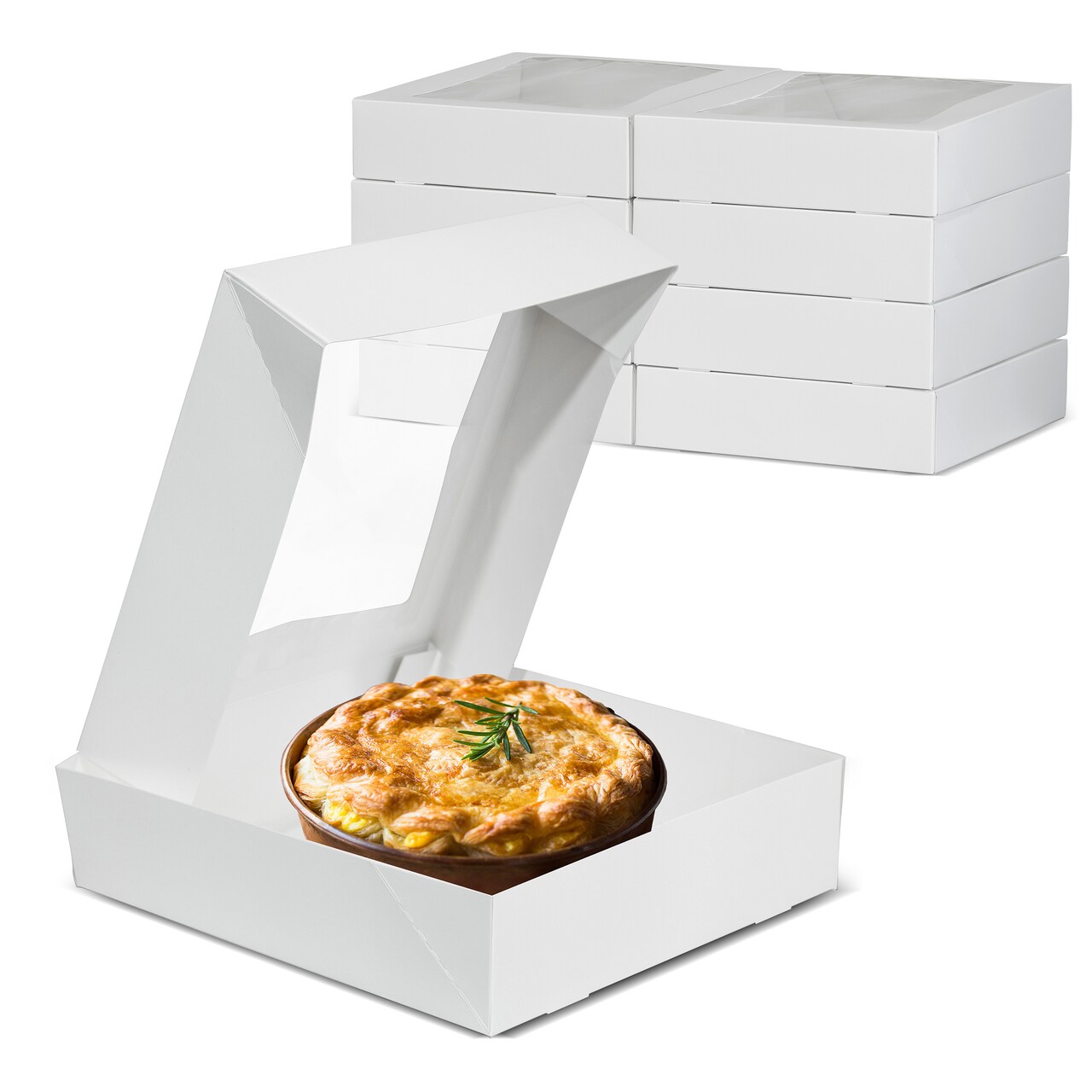 Spec101 | Easy Popup Pie Boxes with Window 10” Inch Bakery Boxes Pie Containers